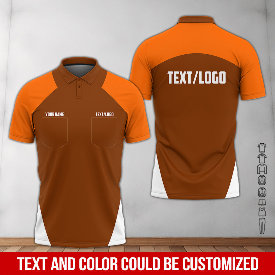 Blisscorners Custom Name Mechanic Shirt in Orange, Unisex Work Shirt for Car Technicians, Great Gift for Him, Available in Sizes S to 5XL