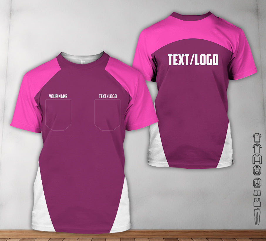 Blisscorners Custom Name Mechanic Shirt in Pink, Unisex Work Shirt for Car Technicians, Great Gift for Him, Available in Sizes S to 5XL