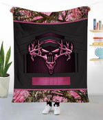 Blisscorners Deer Hunting Camo Punisher Skull Personalized - Blanket