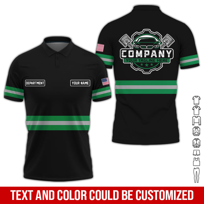 Blisscorners Custom Mechanic Shirt, Gift for Car Lovers, Husband, or Boyfriend, Unisex Fit for Men and Women, Classic Green Shirt