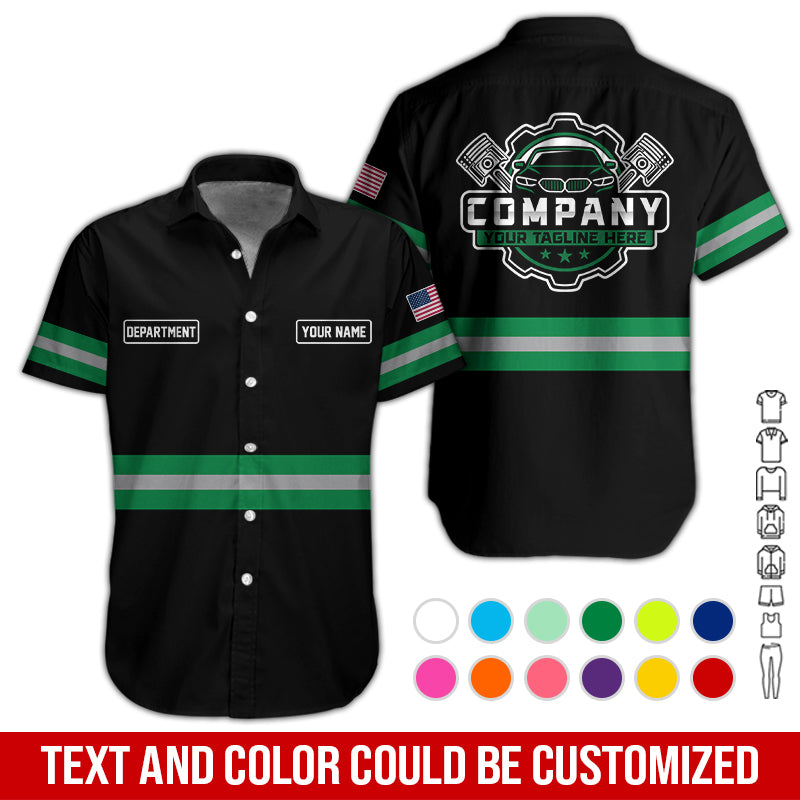 Blisscorners Custom Mechanic Shirt, Gift for Car Lovers, Husband, or Boyfriend, Unisex Fit for Men and Women, Classic Green Shirt
