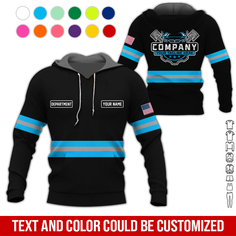 Blisscorners Custom Mechanic Shirt, Gift for Car Lovers, Husband, or Boyfriend, Unisex Fit for Men and Women, Classic Blue Shirt
