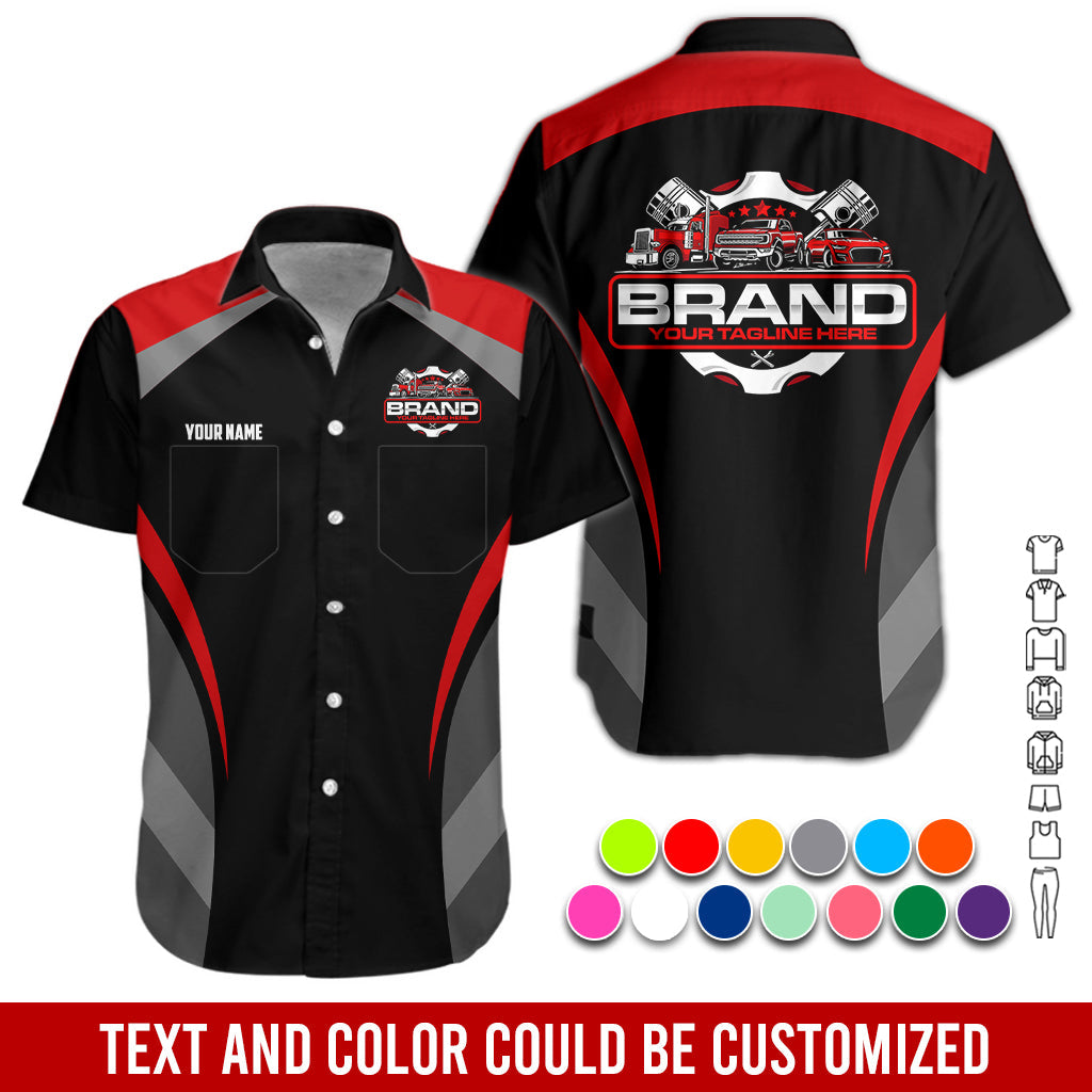 Blisscorners Best Custom Mechanic Shirt for Men, Perfect Gift for Car Guys, Diesel Techs, and Shop Crews, Unisex Red Mechanic Shirt
