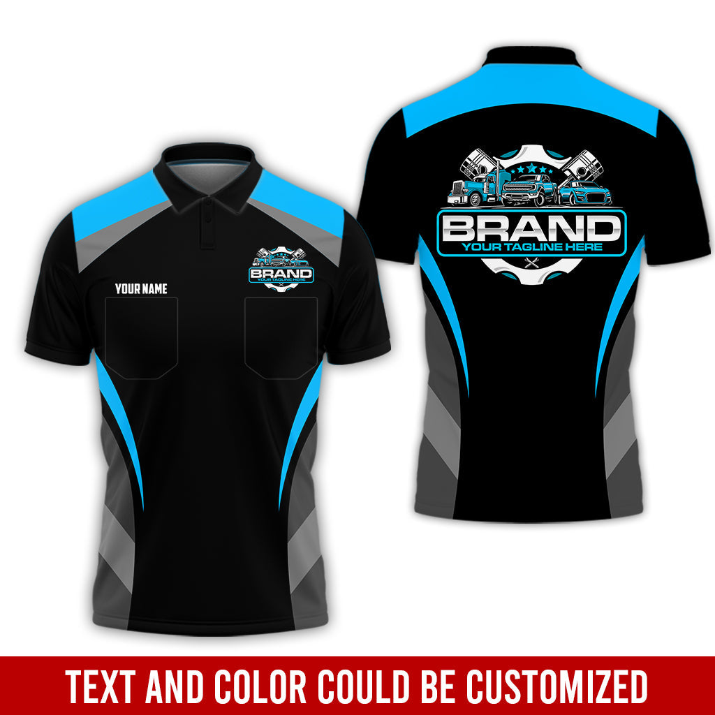 Blisscorners Best Custom Mechanic Shirt for Men, Printed Pocket Shirt, Perfect Gift for Car Guys, Diesel Techs, and Shop Crews, Unisex Blue Mechanic Shirt