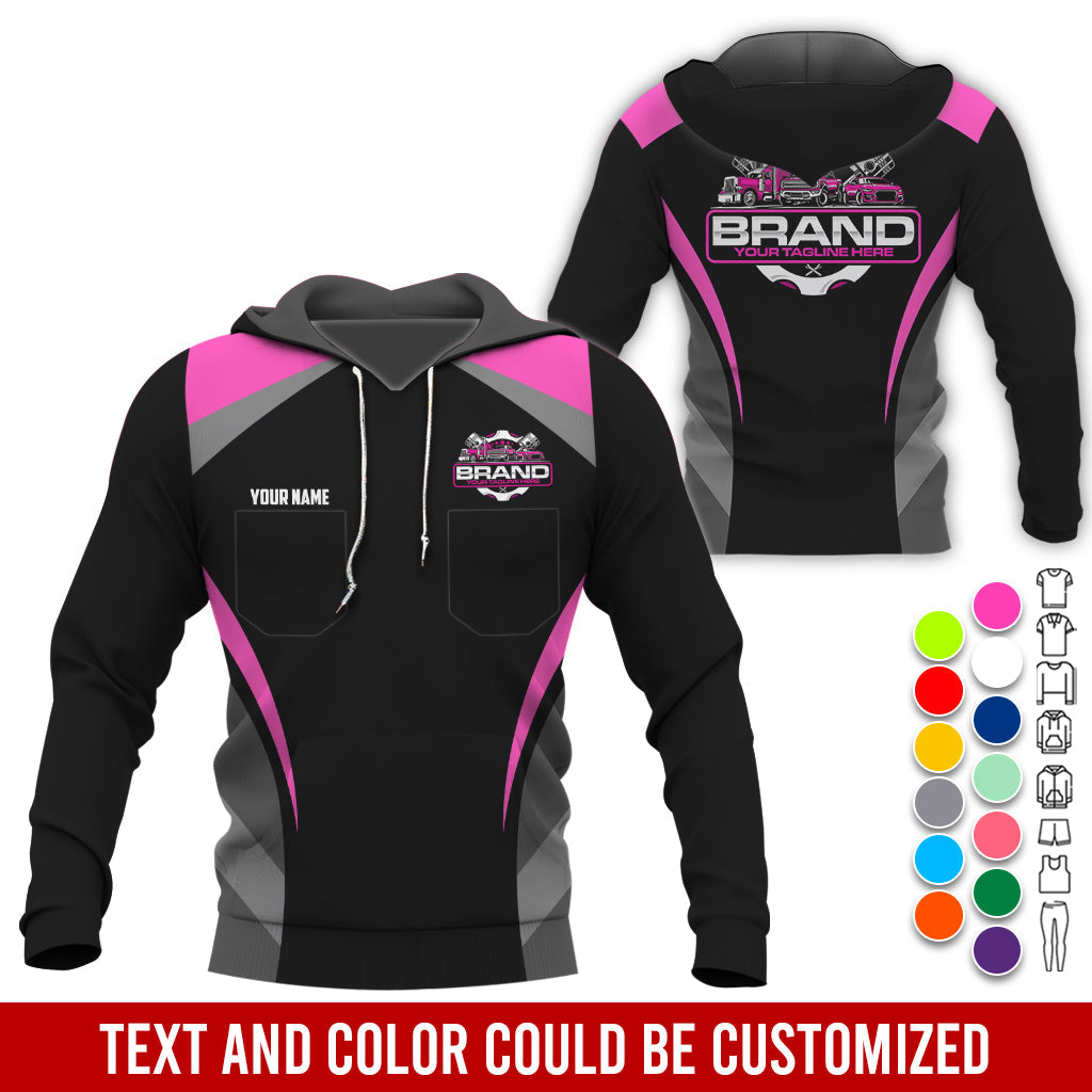 Blisscorners Best Custom Mechanic Shirt for Men, Printed Pocket Shirt, Perfect Gift for Car Guys, Diesel Techs, and Shop Crews, Unisex Pink Mechanic Shirt