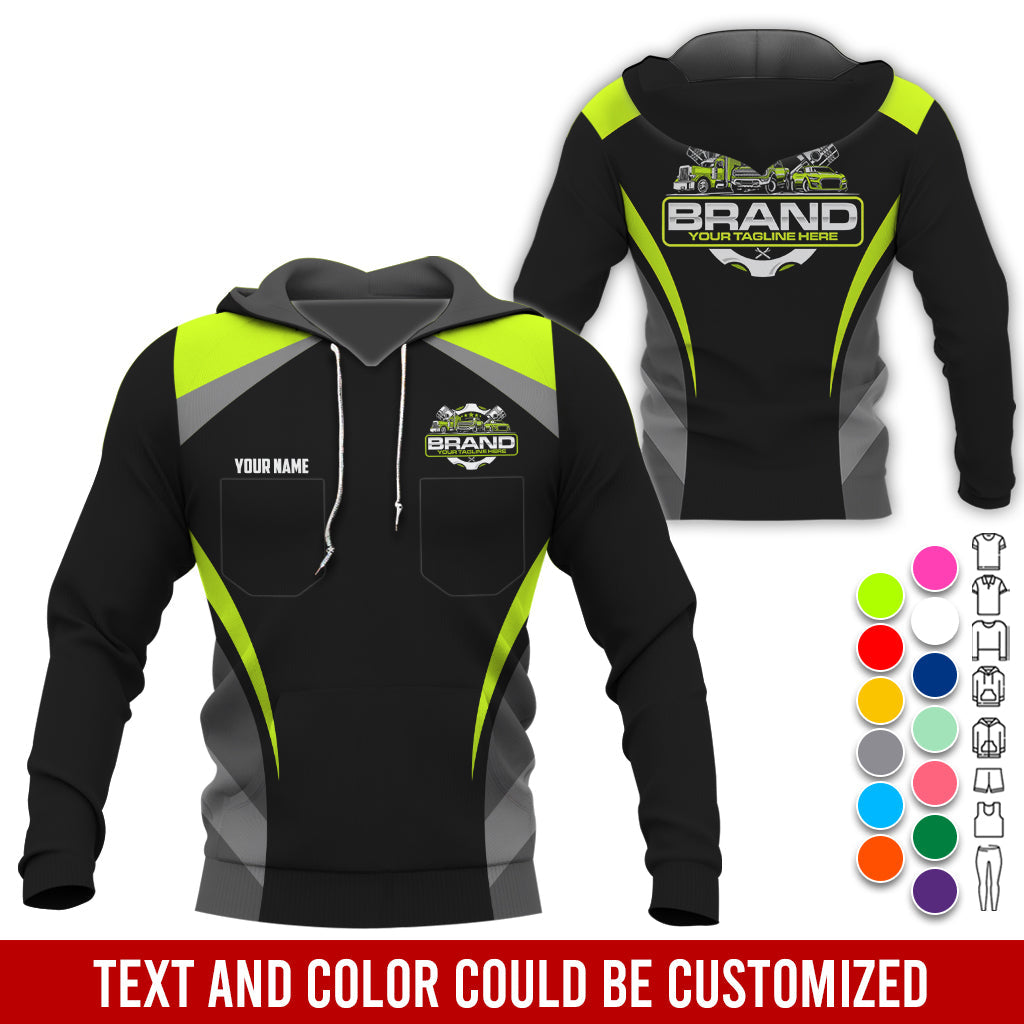 Blisscorners Best Custom Mechanic Shirt for Men, Perfect Gift for Car Guys, Diesel Techs, and Shop Crews, Unisex Yellow Green Mechanic Shirt