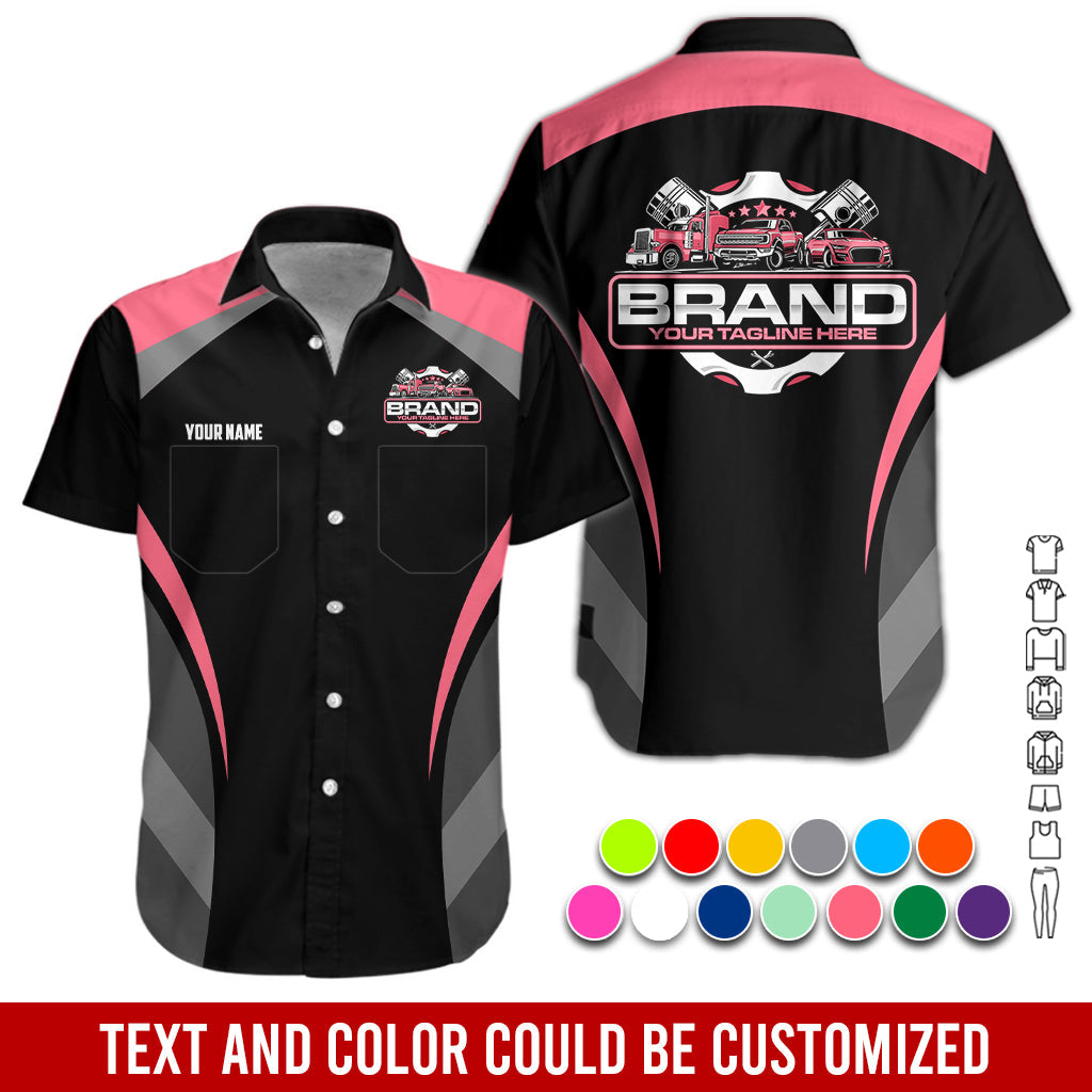 Blisscorners Best Custom Mechanic Shirt for Men, Perfect Gift for Car Guys, Diesel Techs, and Shop Crews, Unisex Neon Pink Mechanic Shirt