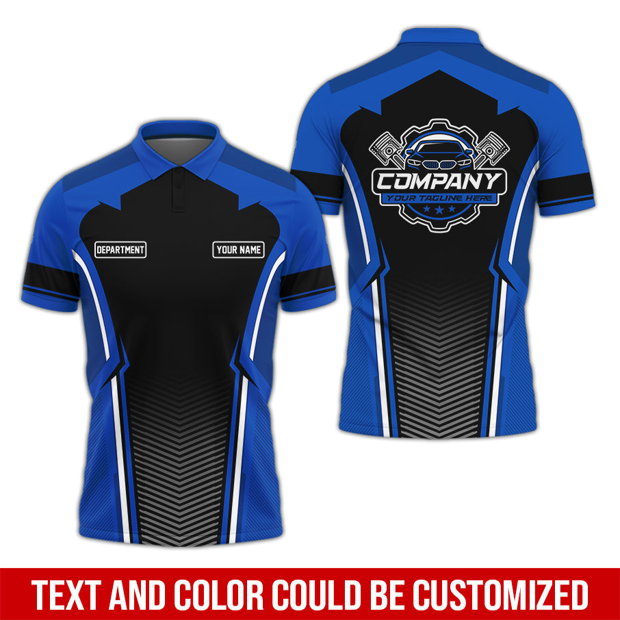 Blisscorners Personalized Mechanic Uniform, Blue Shirt for Technicians, Comfortable Workwear for Men, Great Gift for Father’s Day, Birthday, or Husband