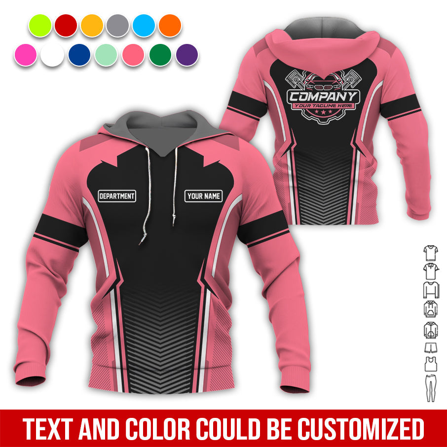 Blisscorners Personalized Mechanic Uniform, Neon Pink Shirt for Technicians, Comfortable Workwear for Men, Great Gift for Father’s Day, Birthday, or Husband