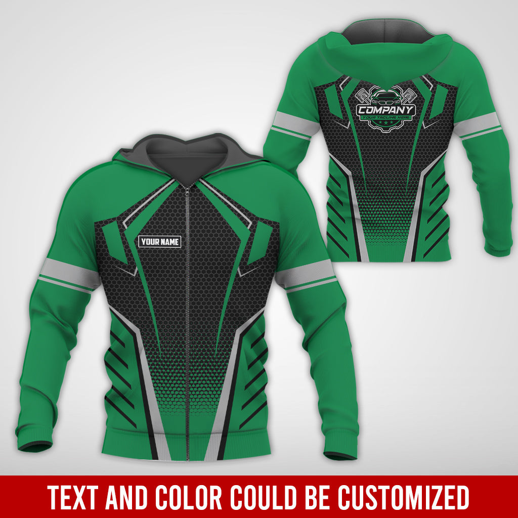 Blisscorners Custom Mechanic Work Shirt with Name, Gift for Technicians and Car Guys, Mechanic Shirt In Green, Sizes S to 5XL