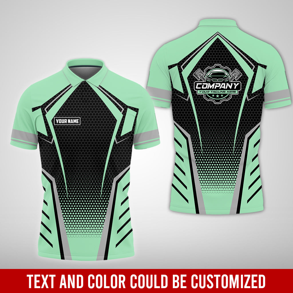 Blisscorners Custom Mechanic Work Shirt with Name, Gift for Technicians and Car Guys, Mechanic Shirt In Seafoam, Sizes S to 5XL