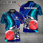 Blisscorners Bowling And Pins Galaxy Flame Customized Name, Team Name 3D Shirt5