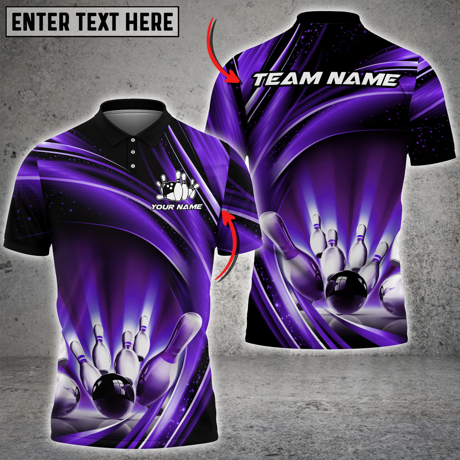 Blisscorners Electric Bowling Strike Multicolor Customized Name, Team Name 3D Shirts