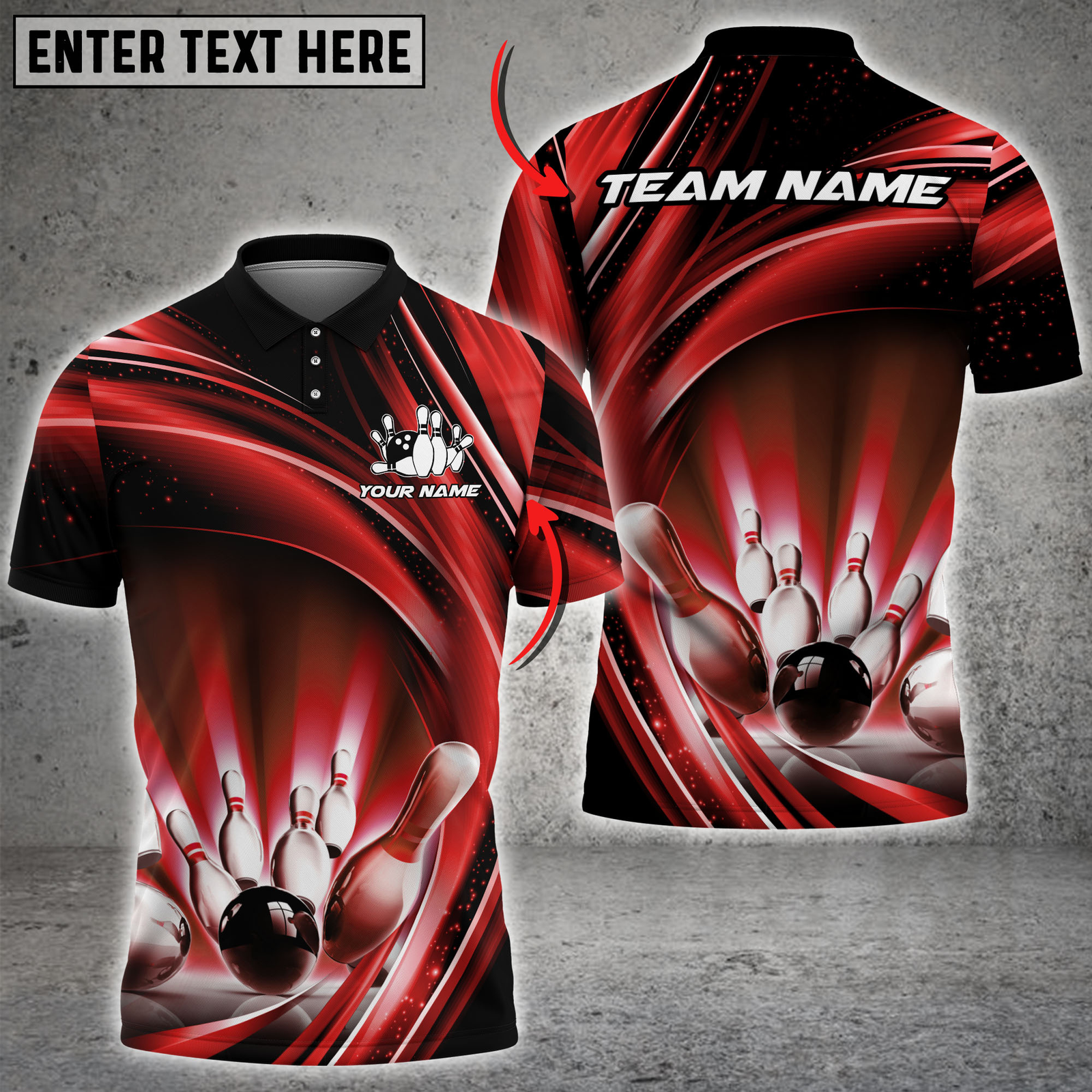 Blisscorners Electric Bowling Strike Multicolor Customized Name, Team Name 3D Shirts