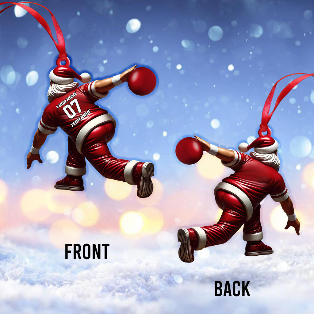 Blisscorners Custom Name Bowling Santa Ornament, Bowling Lover Christmas Gifts2D Flat LM2211