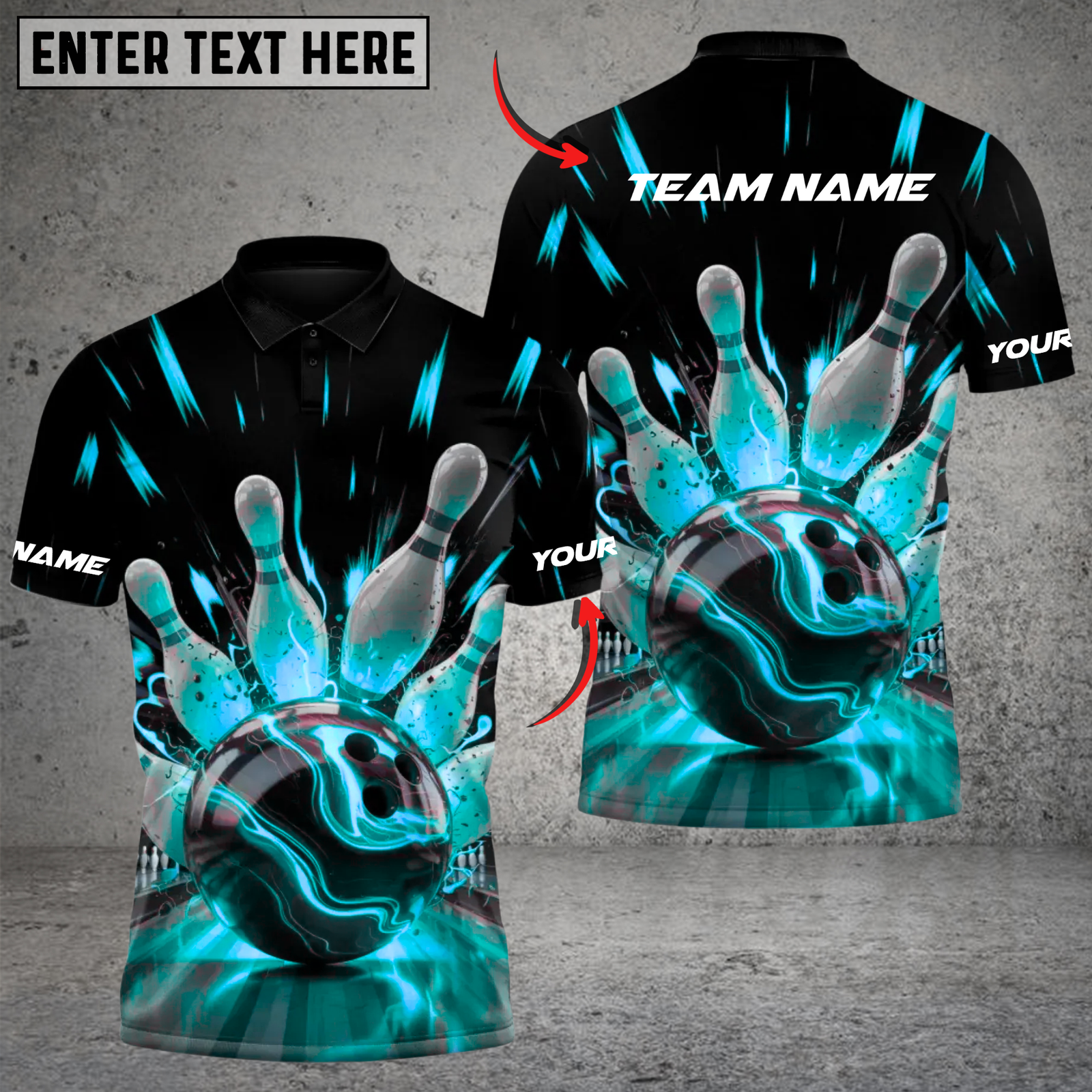 Blisscorners Bowling Thunder Roll Multicolor Customized Name, Team Name 3D Shirts
