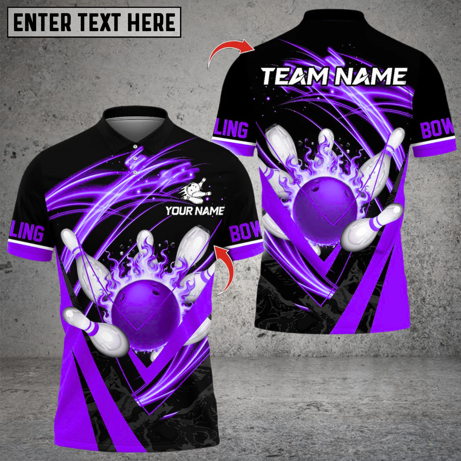 Blisscorners Flame Strike Bowling Multicolor Customized Name, Team Name 3D Shirts 96