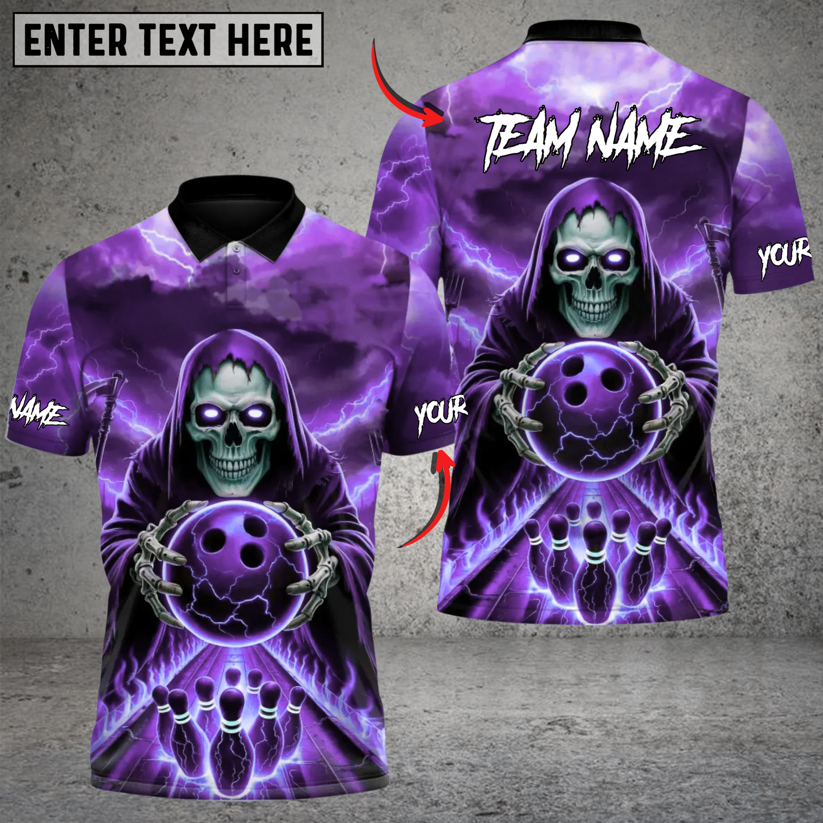 Blisscorners Bowling Hellfire Strike Multicolor Customized Name, Team Name 3D Shirts