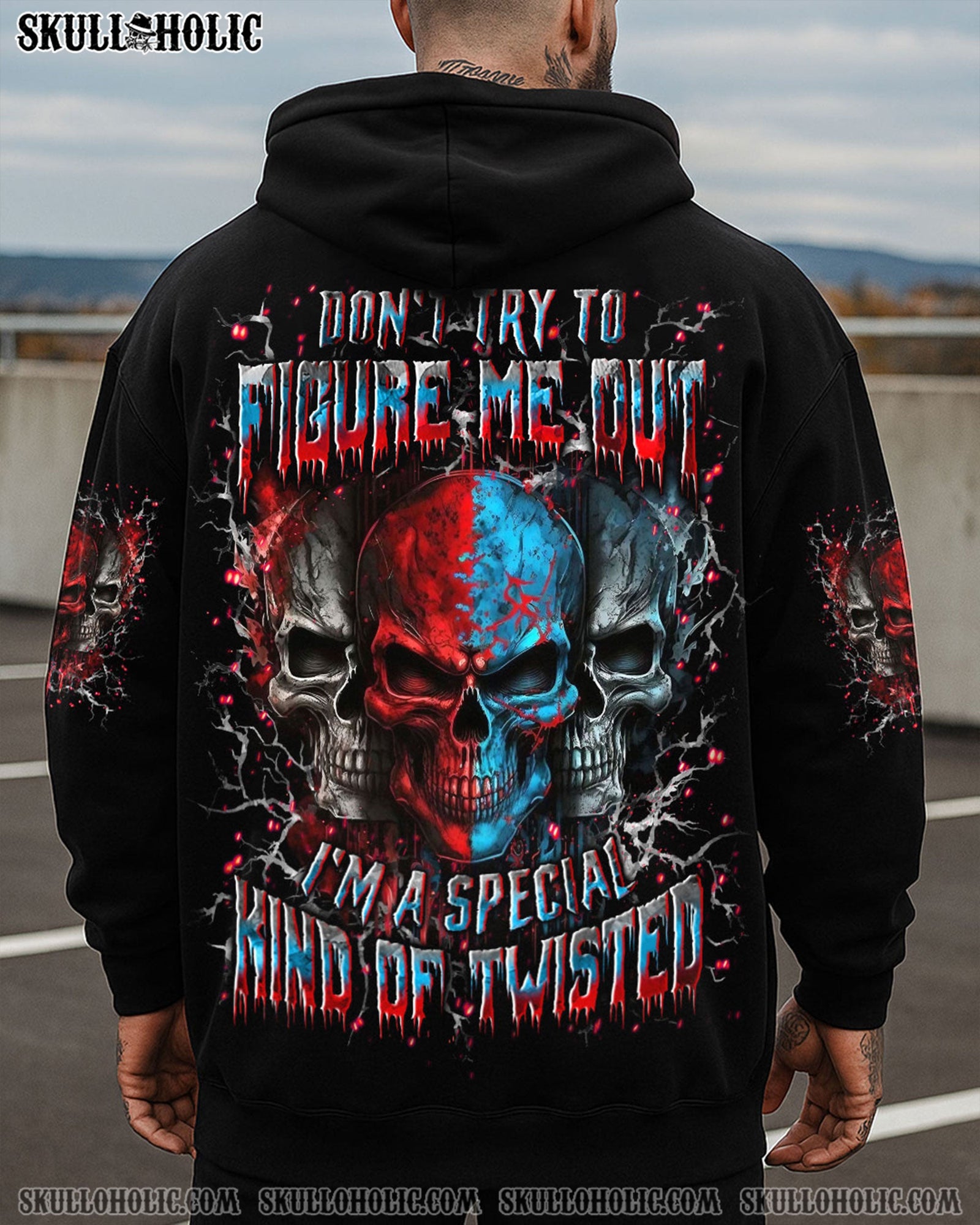 BLISSCORNERS DON'T TRY TO FIGURE ME OUT SKULL ALL OVER PRINT