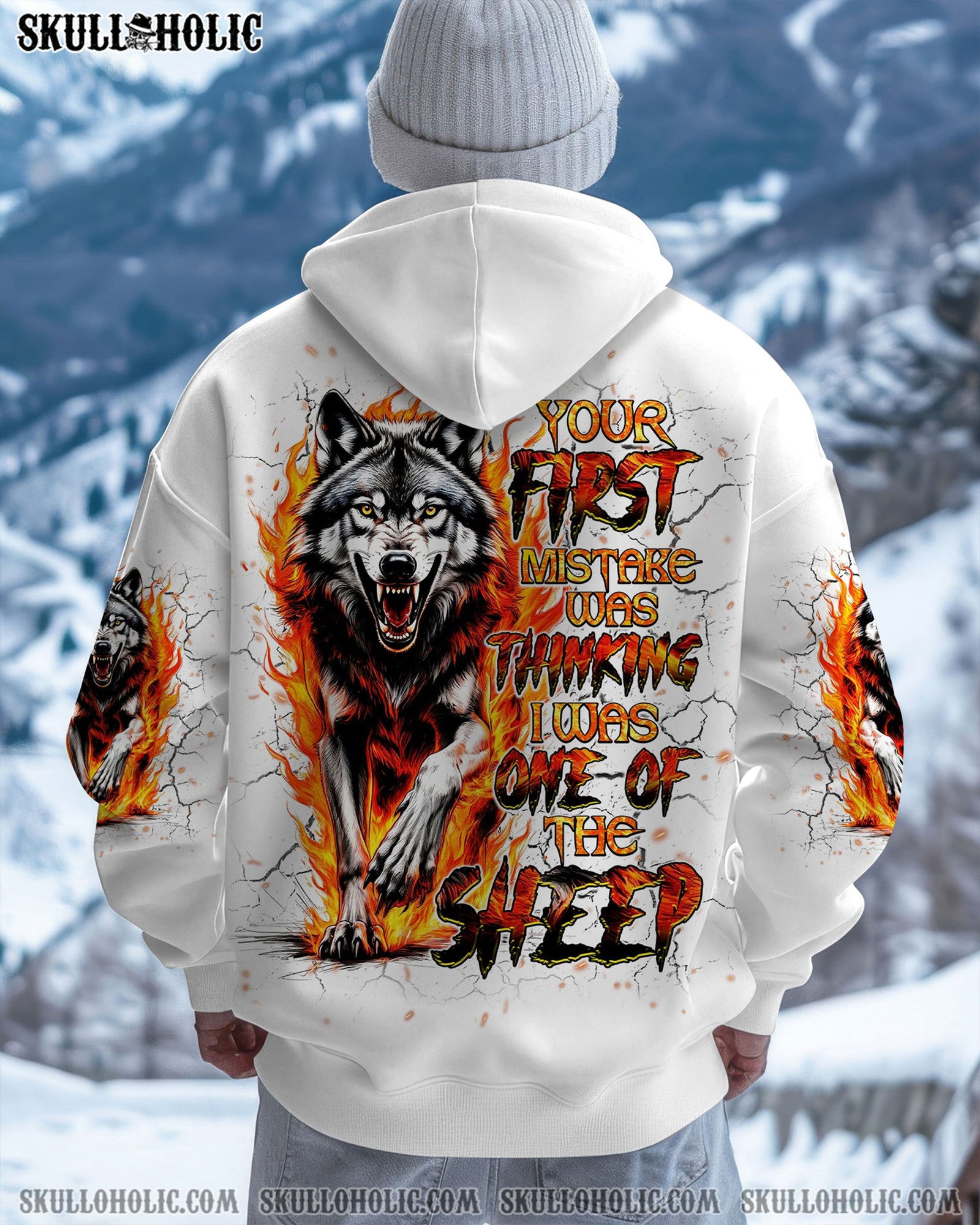 BLISSCORNERS YOUR FIRST MISTAKE WOLF FIRE ALL OVER PRINT