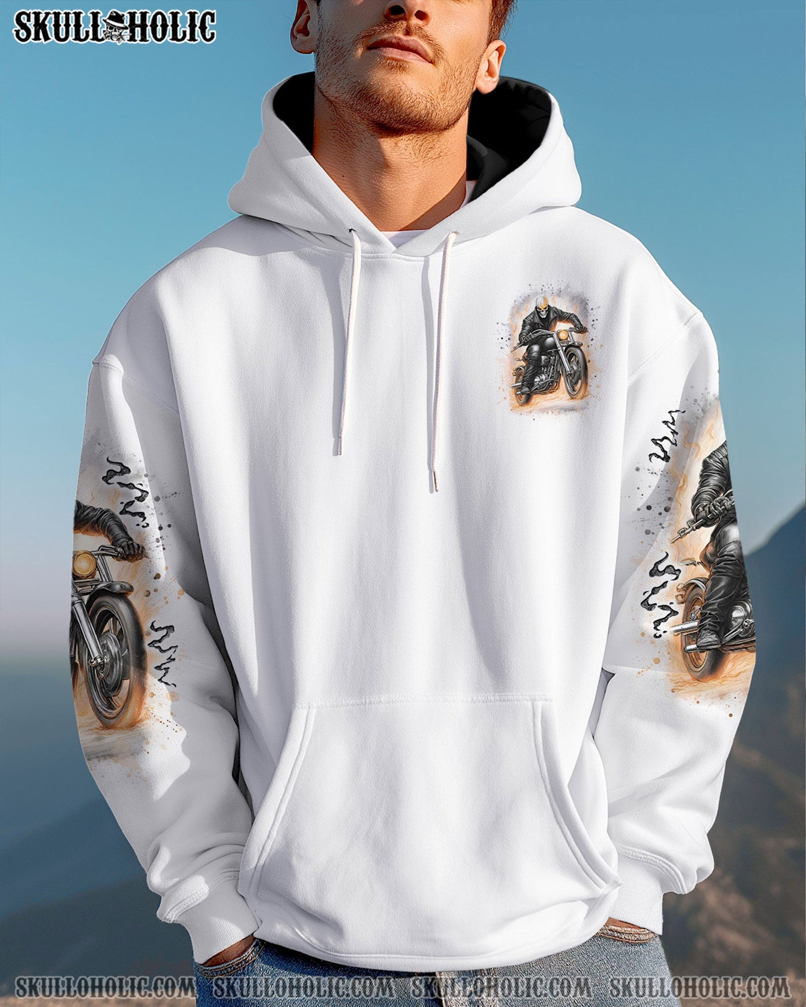 BLISSCORNERS TAKE IT OUT AND PLAY WITH IT BIKER SKULL ALL OVER PRINT