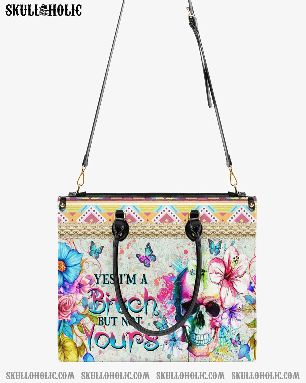 BLISSCORNERS YES I'M A B BUT NOT YOURS LEATHER HANDBAG