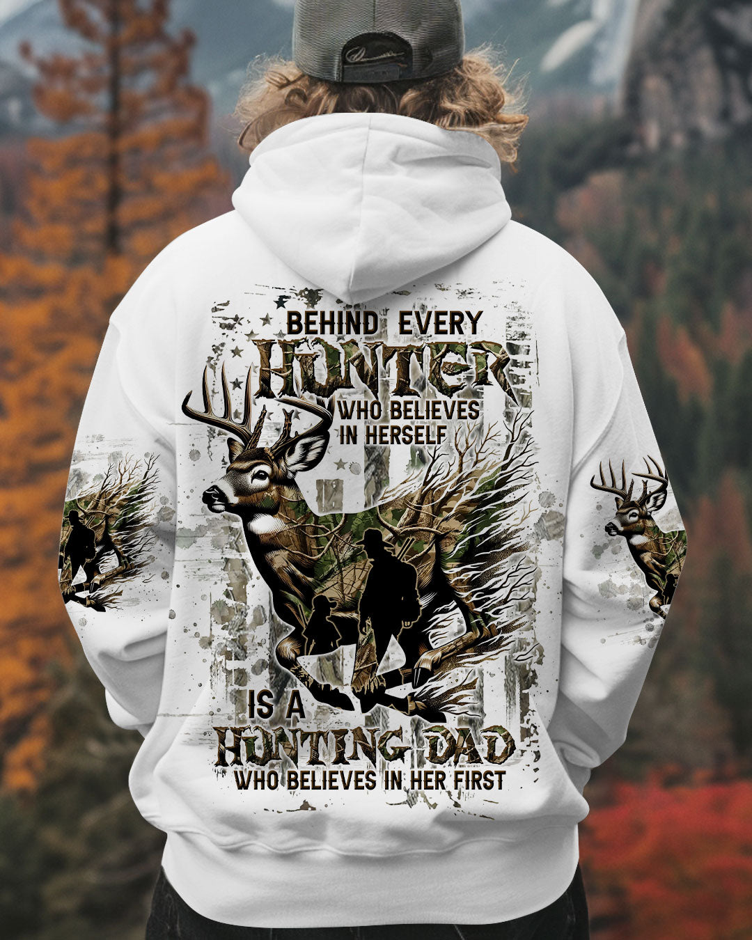 BLISSCORNERS BEHIND EVERY HUNTER HUNTING DEER ALL OVER PRINT
