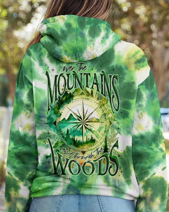 BLISSCORNERS OVER THE MOUNTAINS AND THROUGH THE WOODS TIE DYE ALL OVER PRINT