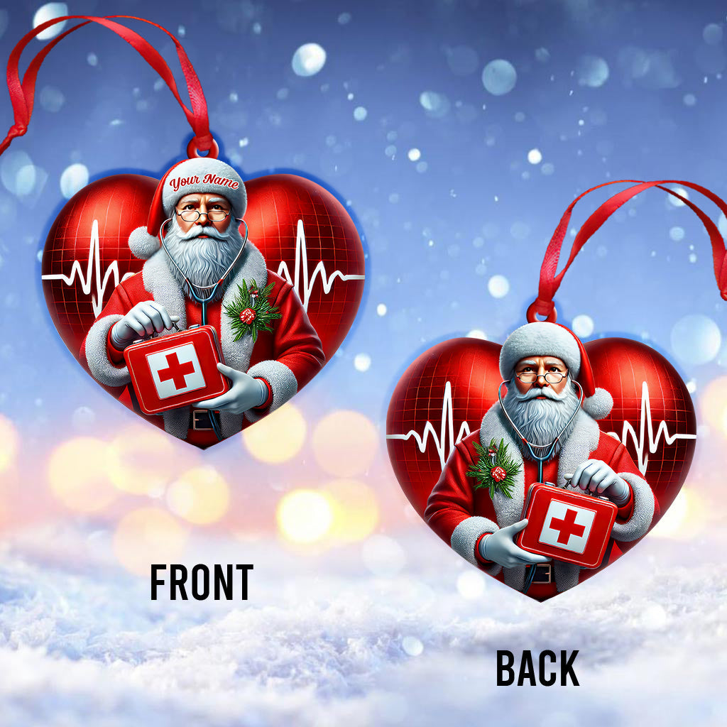 Blisscorners Custom Name Santa Nurse Ornament, Home Decor Christmas Gift2D Flat LM2211