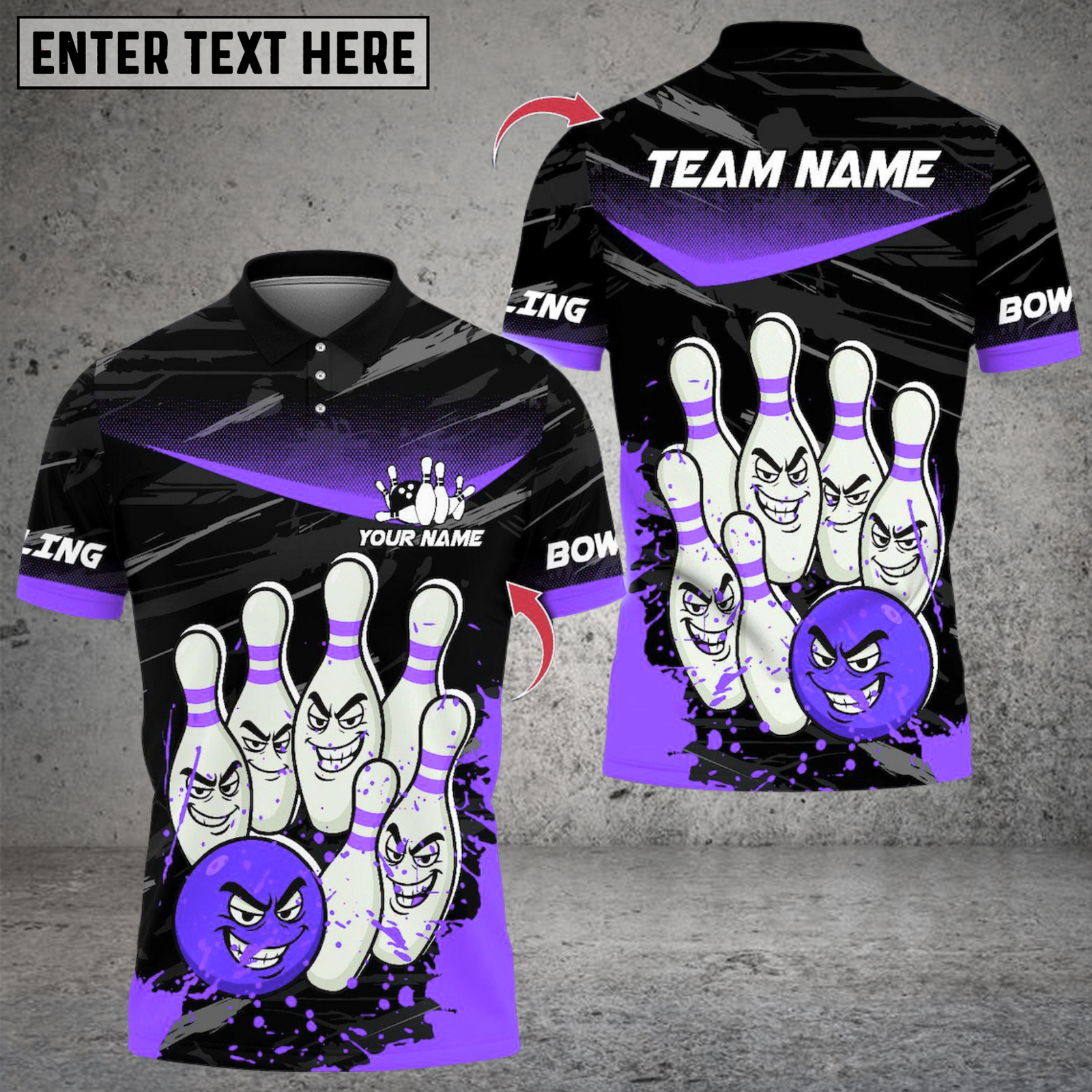 Blisscorners Bowling Angry Ball vs Screaming Pins Multicolor Customized Name, Team Name 3D Shirts