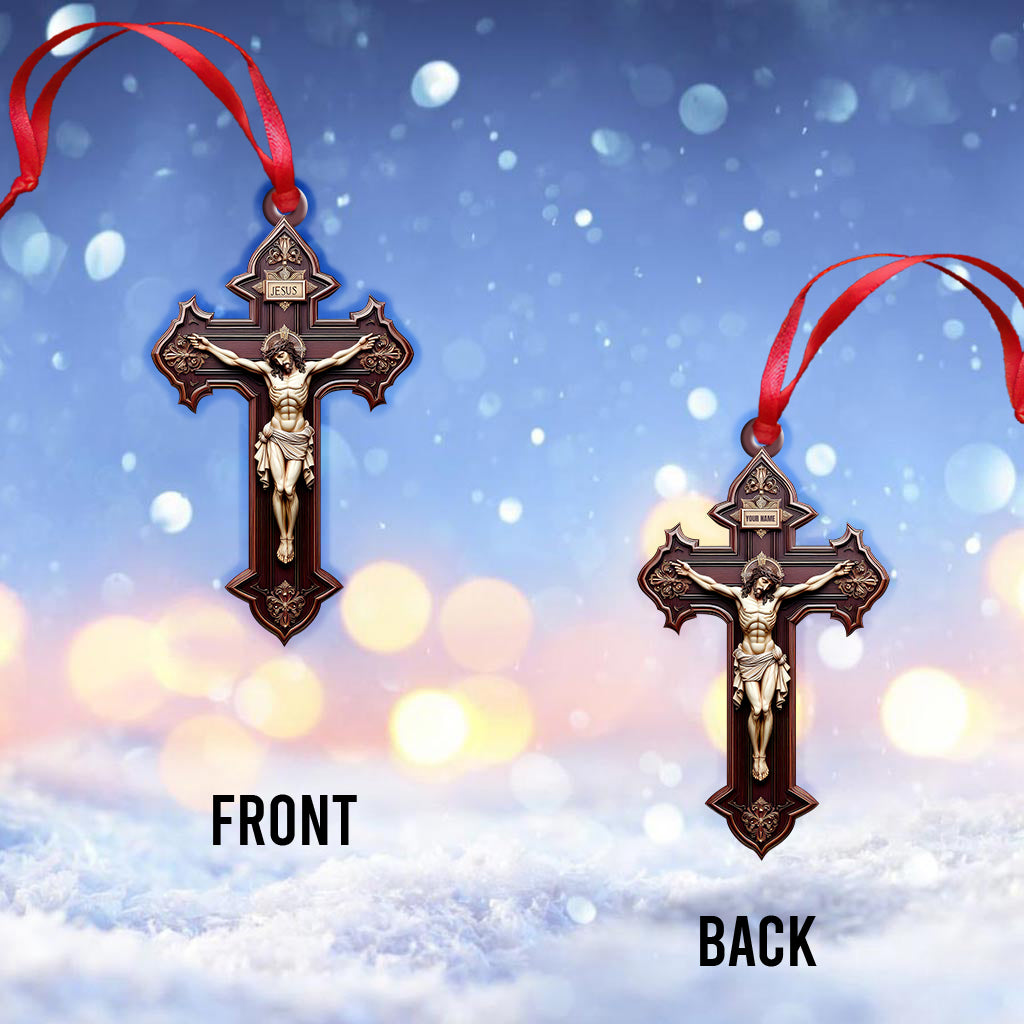 Blisscorners Custom Name Jesus Christ Ornament, Christmas Gift for Christian2D Flat LM2211