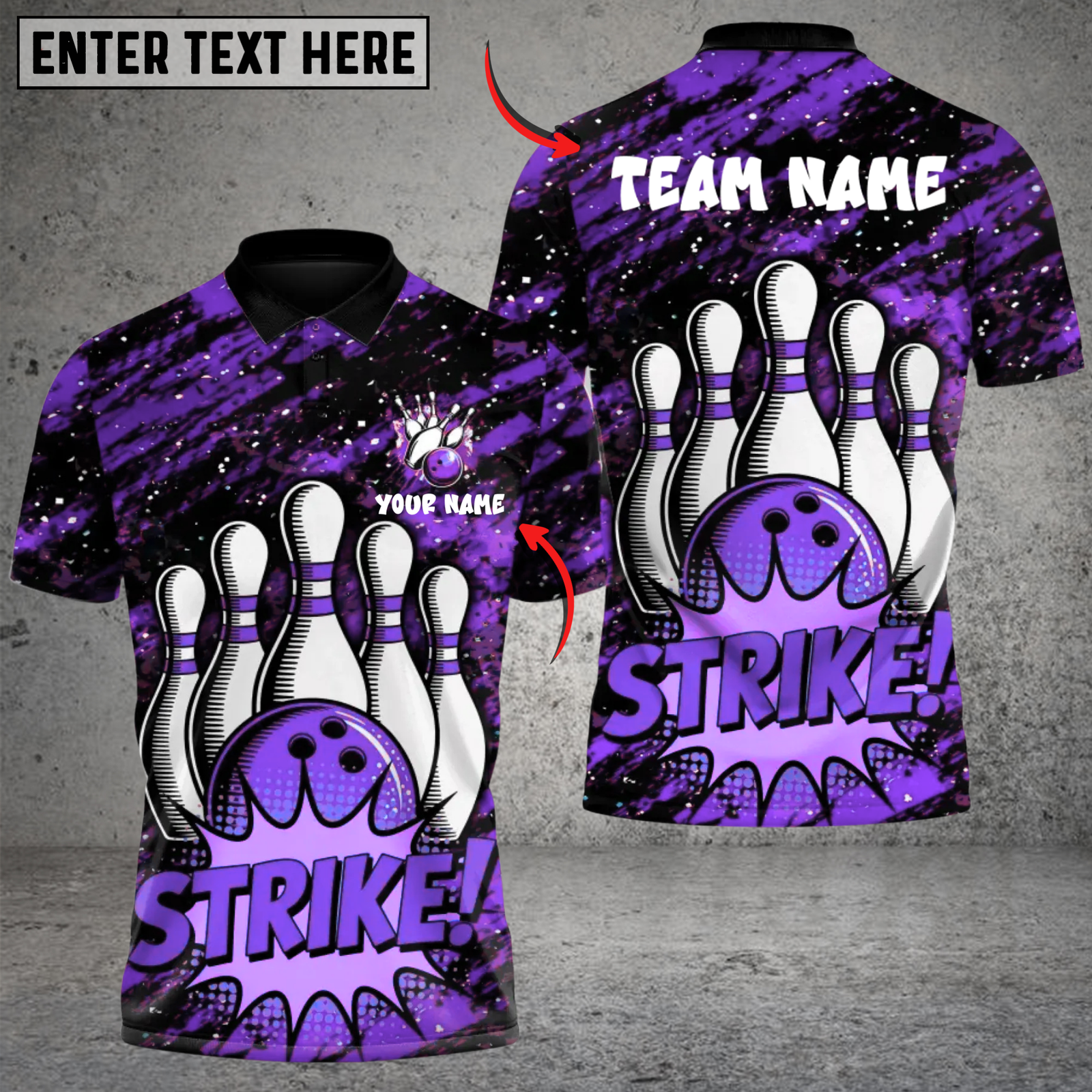 Blisscorners Bowling Boom Strike Multicolor Customized Name, Team Name 3D Shirts