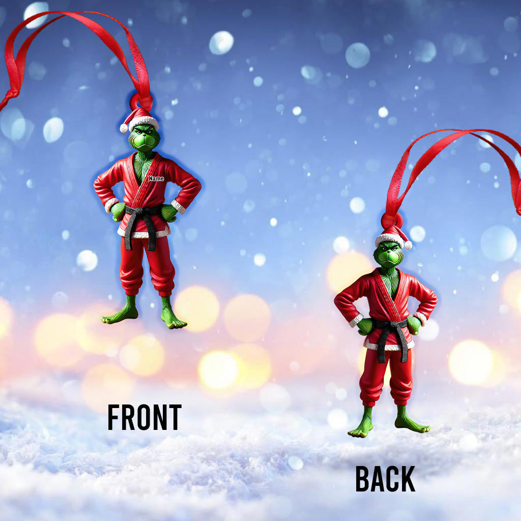 Blisscorners Custom Name Grinch Karate Ornament, Grinch Karate Christmas Gift2D Flat LM2111