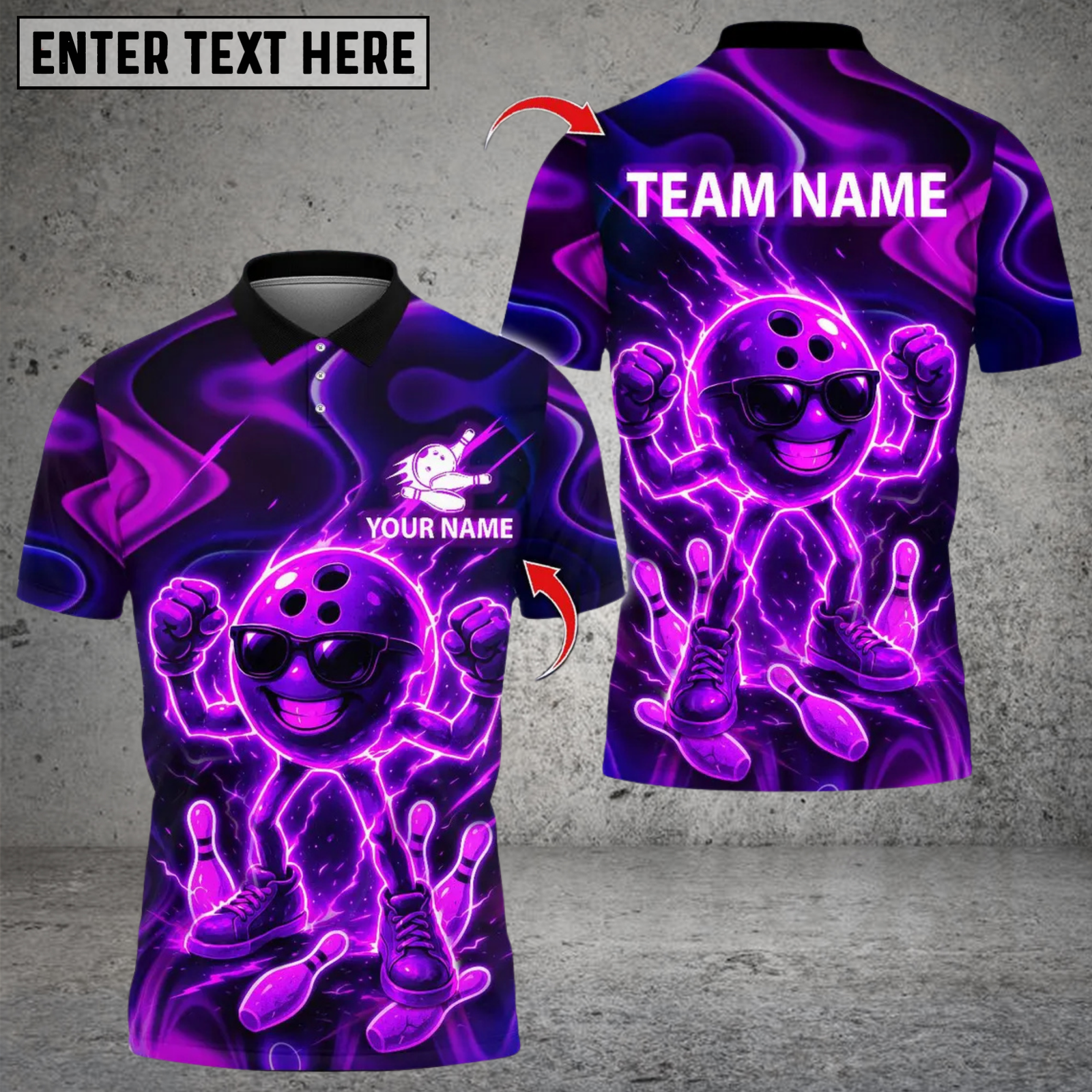Blisscorners Bowling Thunder Strong Funny Ball Multicolor Customized Name, Team Name 3D Shirts