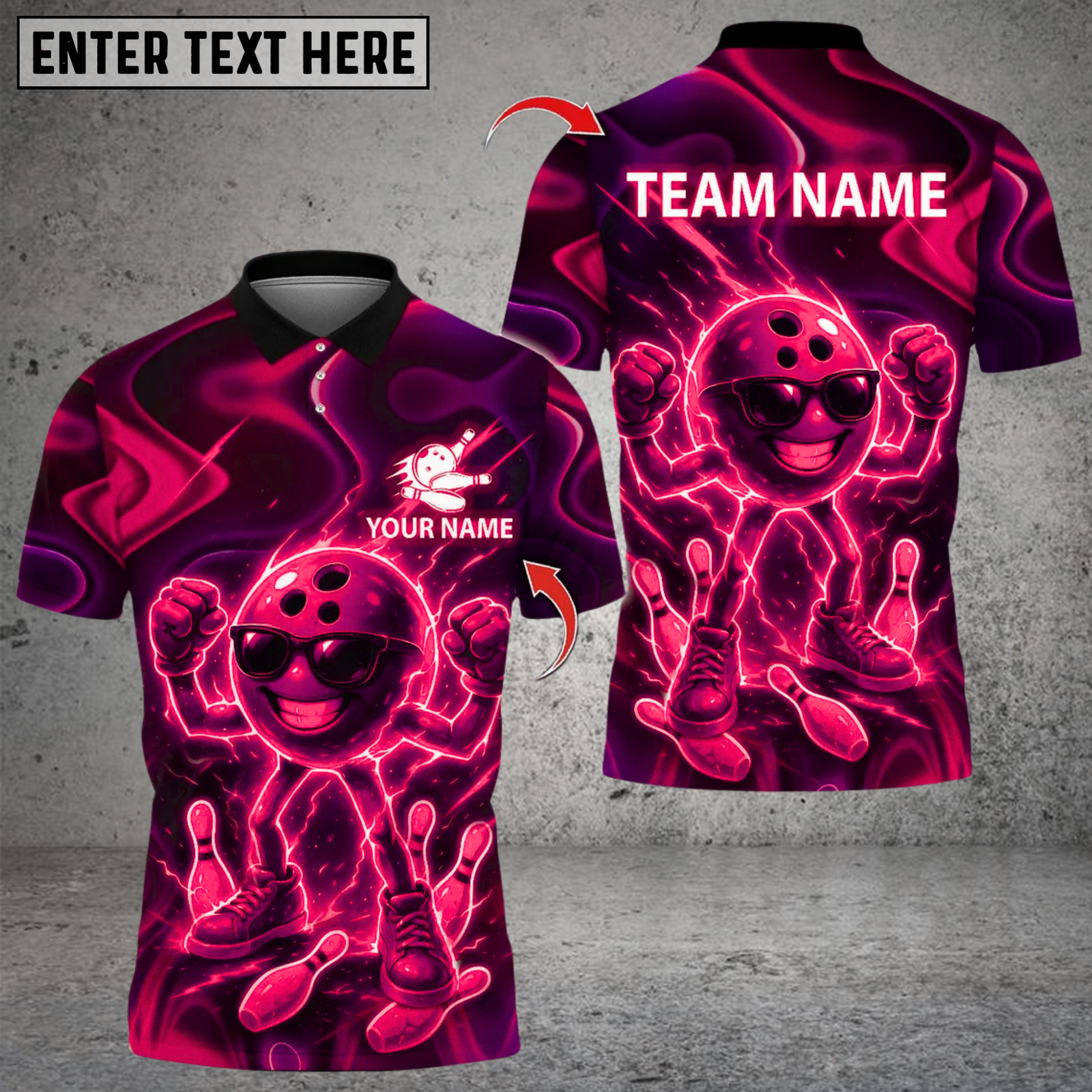 Blisscorners Bowling Thunder Strong Funny Ball Multicolor Customized Name, Team Name 3D Shirts