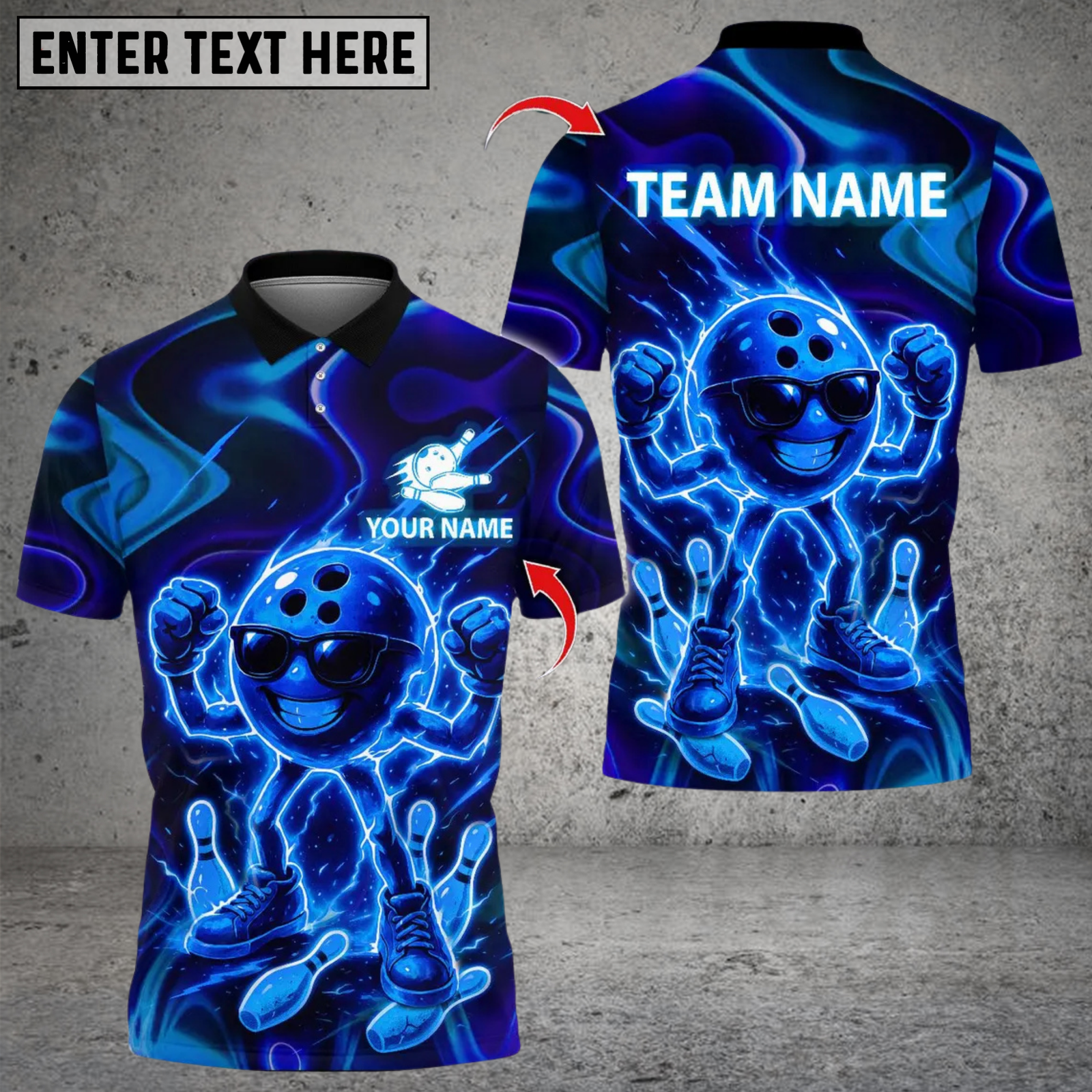 Blisscorners Bowling Thunder Strong Funny Ball Multicolor Customized Name, Team Name 3D Shirts