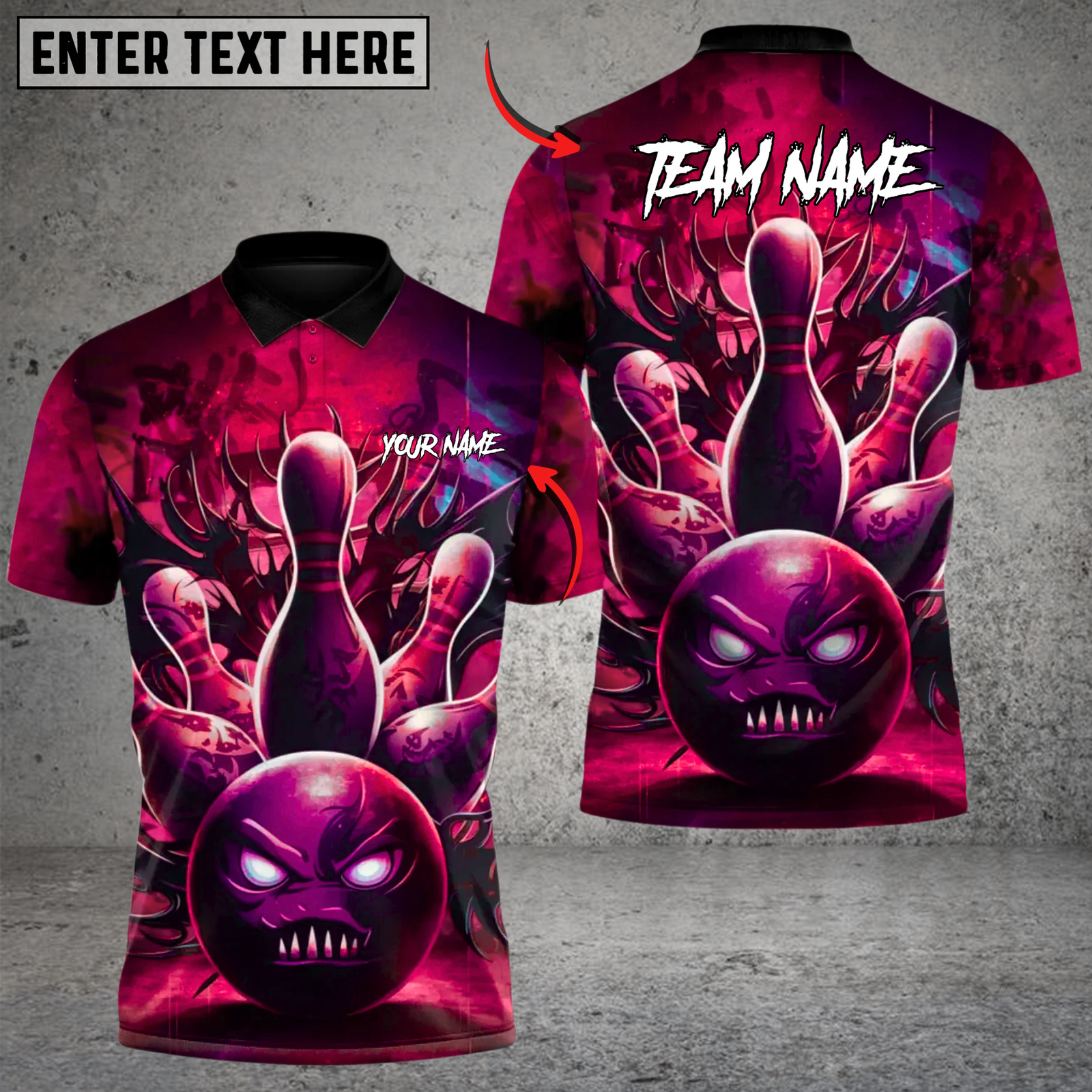Blisscorners Bowling Demon Ball Multicolor Customized Name, Team Name 3D Shirts