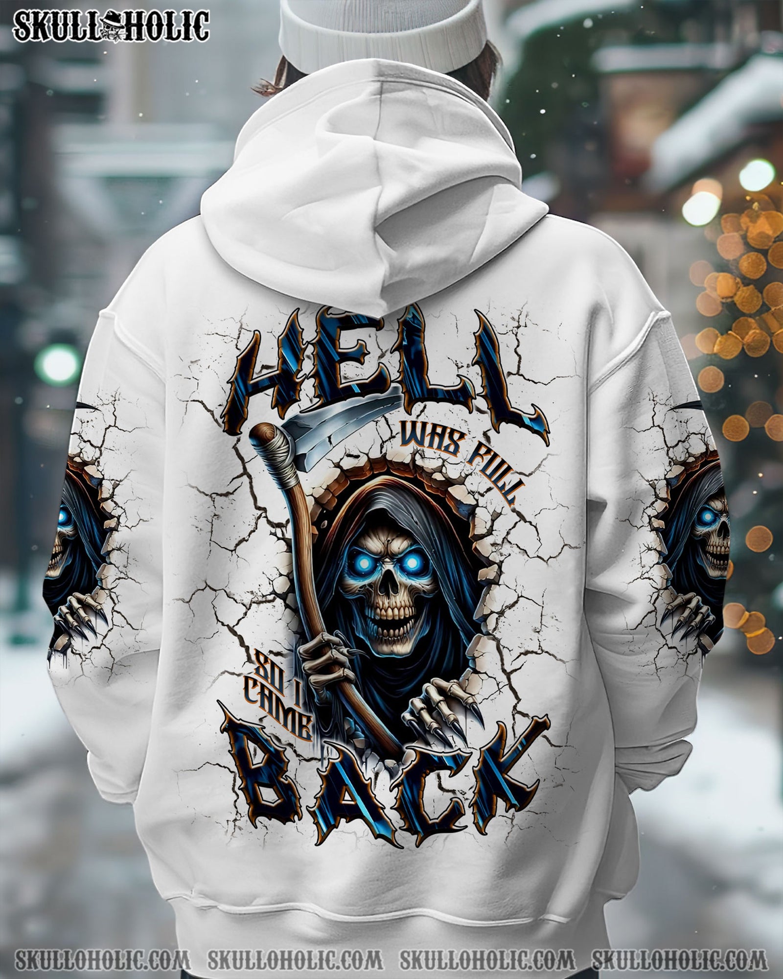 BLISSCORNERS HELL WAS FULL SO I CAME BACK REAPER SKULL ALL OVER PRINT