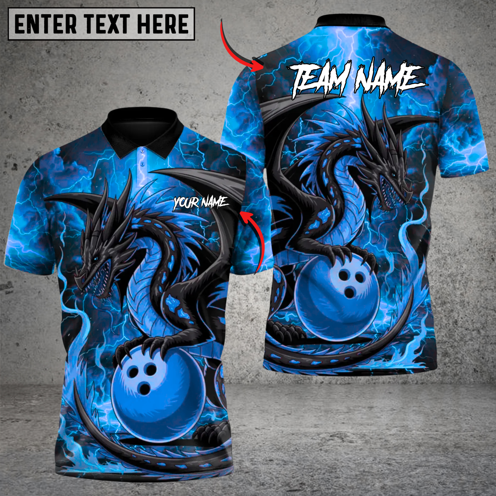 Blisscorners Bowling Hellfire Dragon Multicolor Customized Name, Team Name 3D Shirts