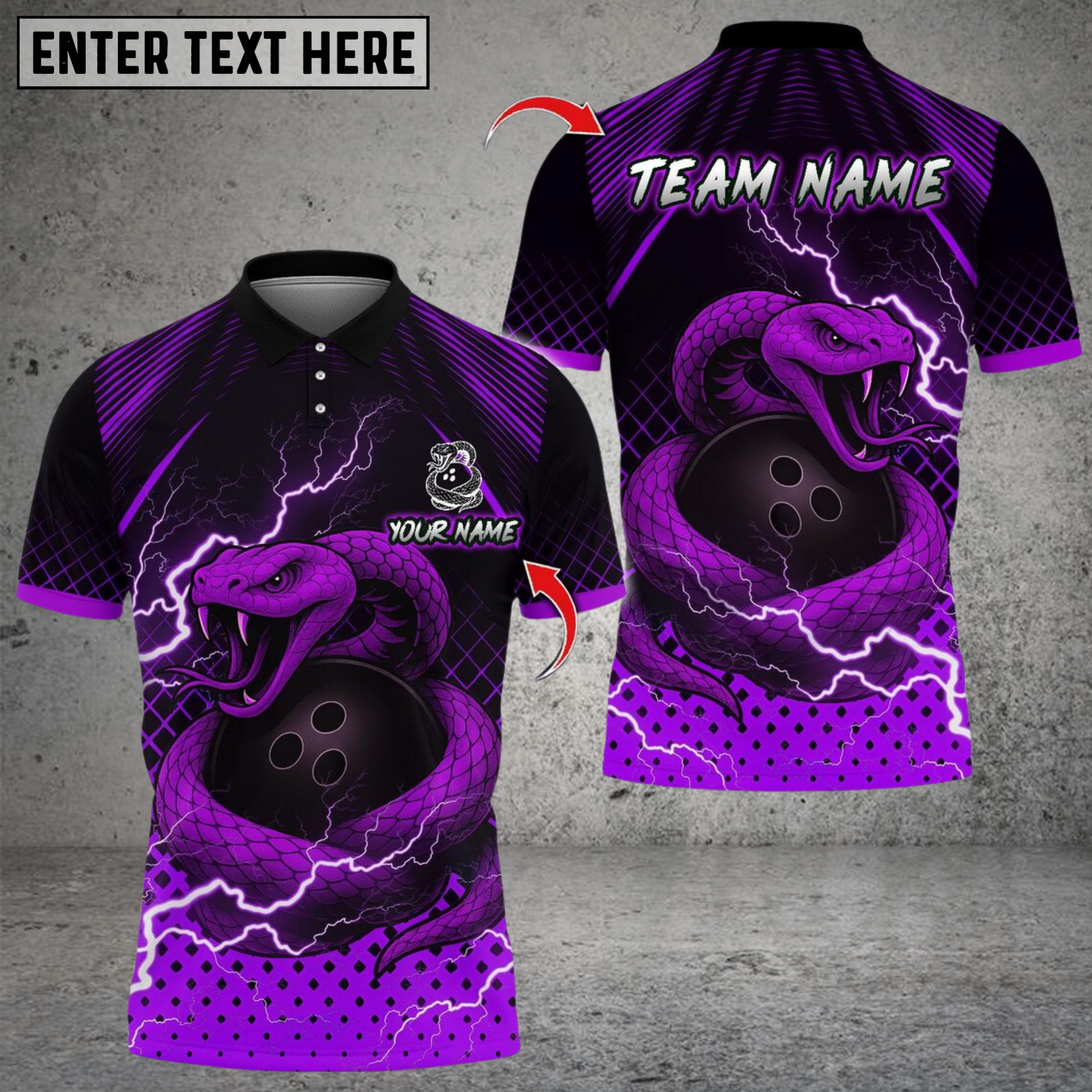 Blisscorners Bowling Thunder Snake Multicolor Customized Name, Team Name 3D Shirts