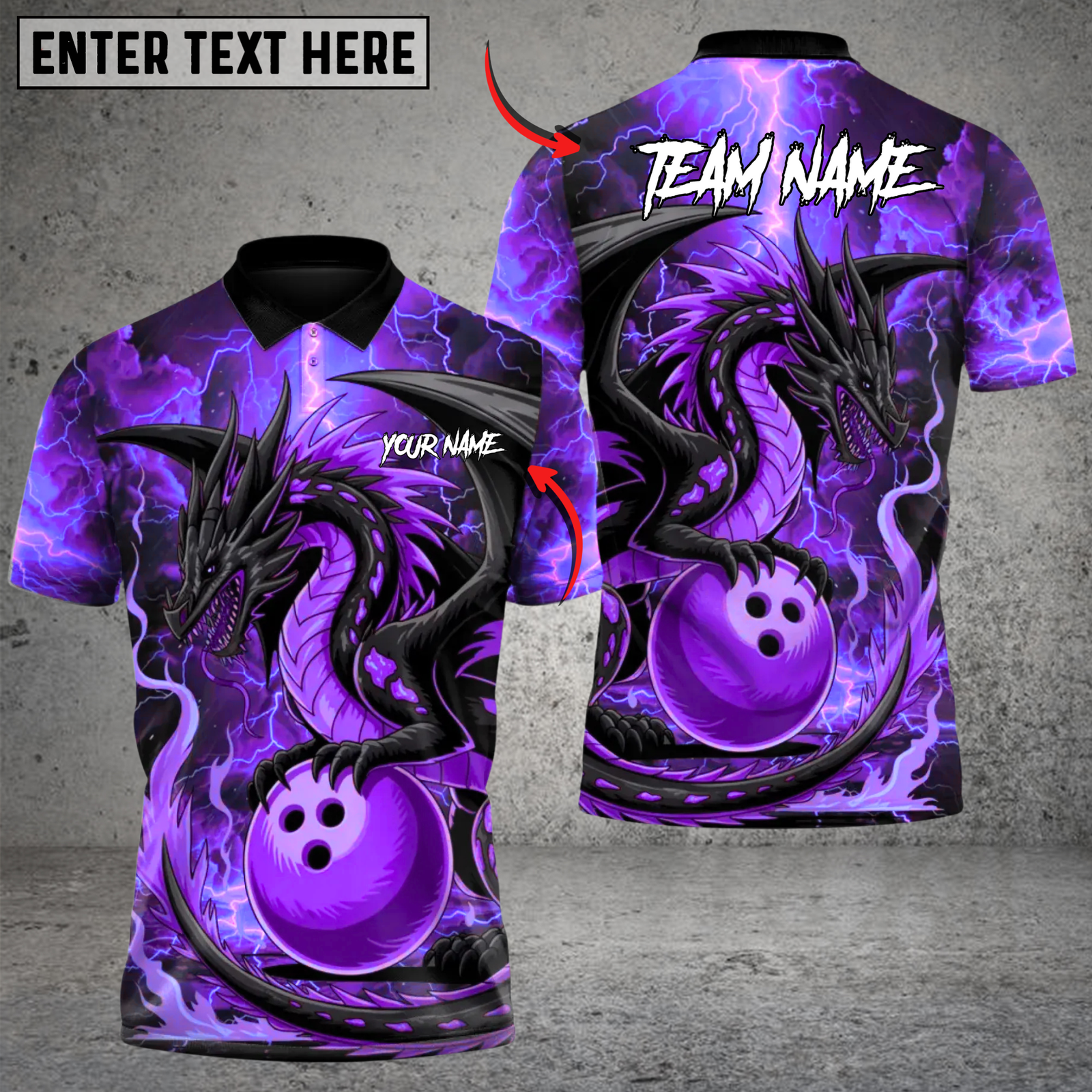 Blisscorners Bowling Hellfire Dragon Multicolor Customized Name, Team Name 3D Shirts
