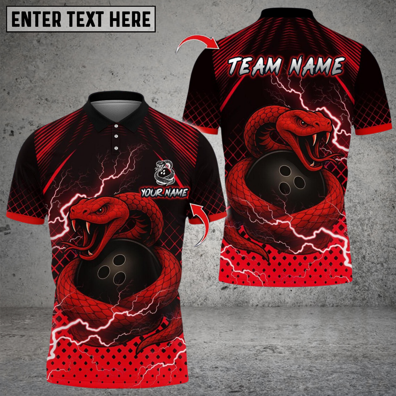Blisscorners Bowling Thunder Snake Multicolor Customized Name, Team Name 3D Shirts