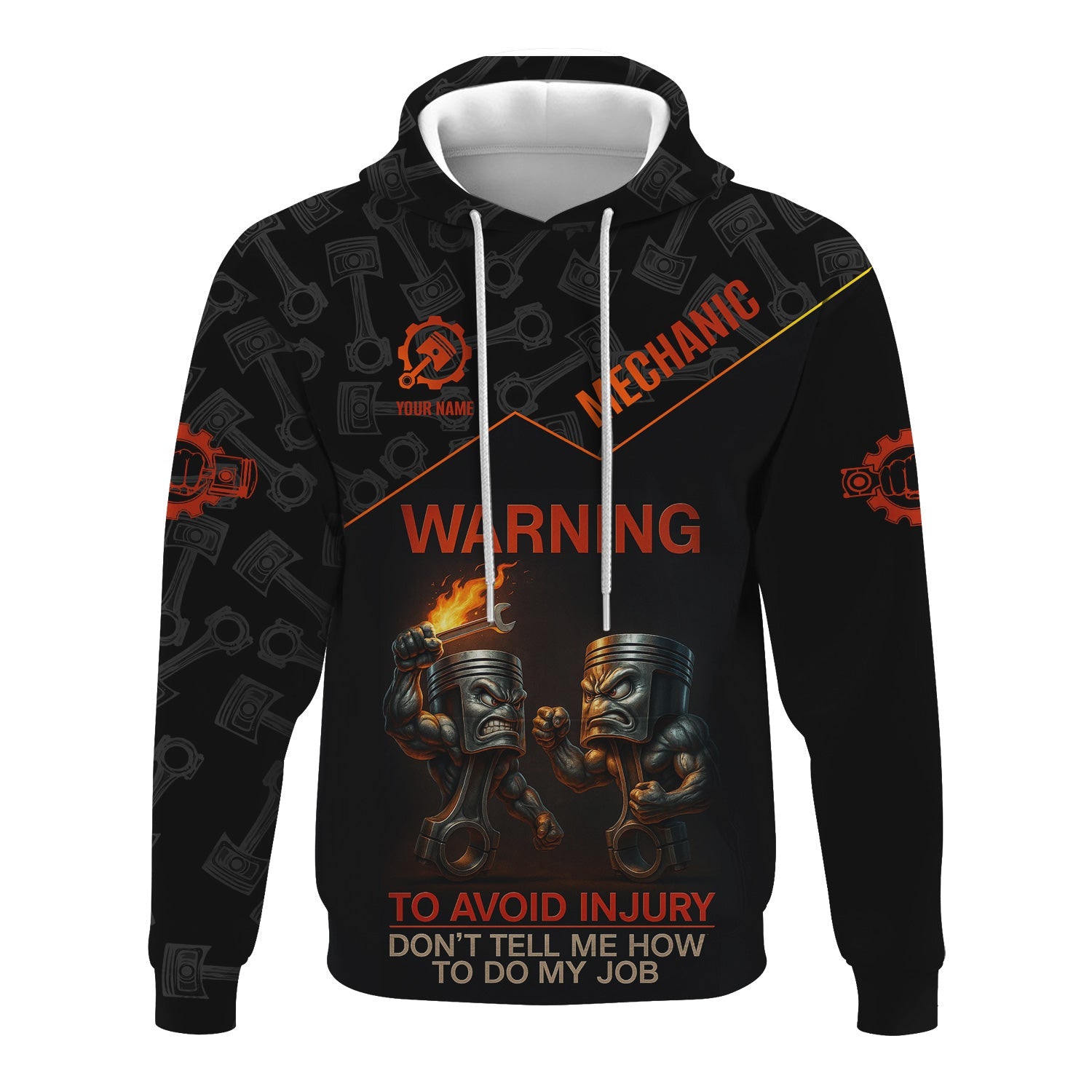 Blisscorners Personalized Auto Repair Mechanic Shirt, Funny Piston Warning Graphic, To Avoid Injury Don’t Tell Me How To Do My Job, Gift For Men