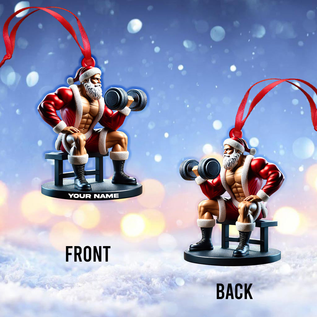 Blisscorners Custom Name Santa Gym Ornament, Gymnastics Christmas Gift2D Flat LM2211
