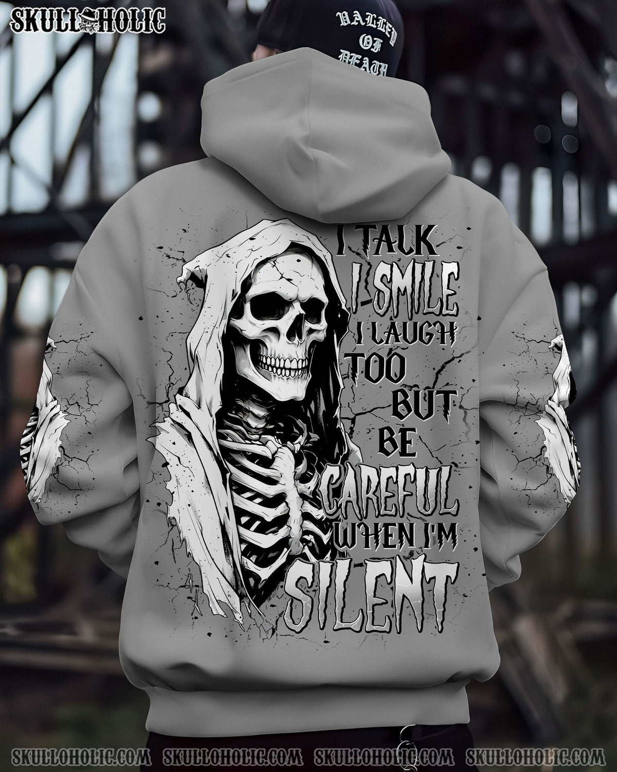 BLISSCORNERS BE CAREFUL WHEN I'M SILENT SKULL REAPER ALL OVER PRINT