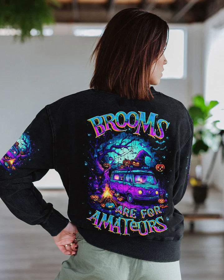 BLISSCORNERS BROOMS ARE FOR AMATEURS HALLOWEEN ALL OVER PRINT