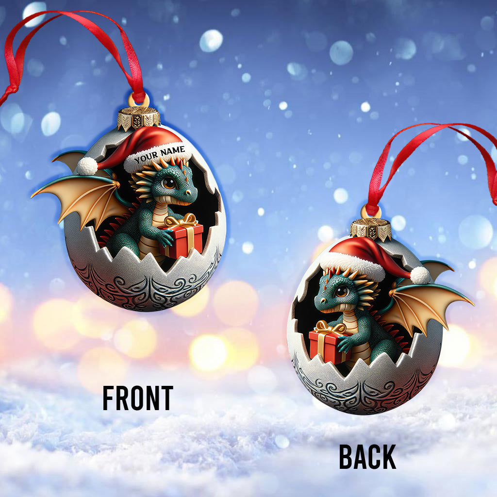 Blisscorners Custom Name Dragon Ornament, Christmas Gift for Dragon Lover52D Flat LM2211