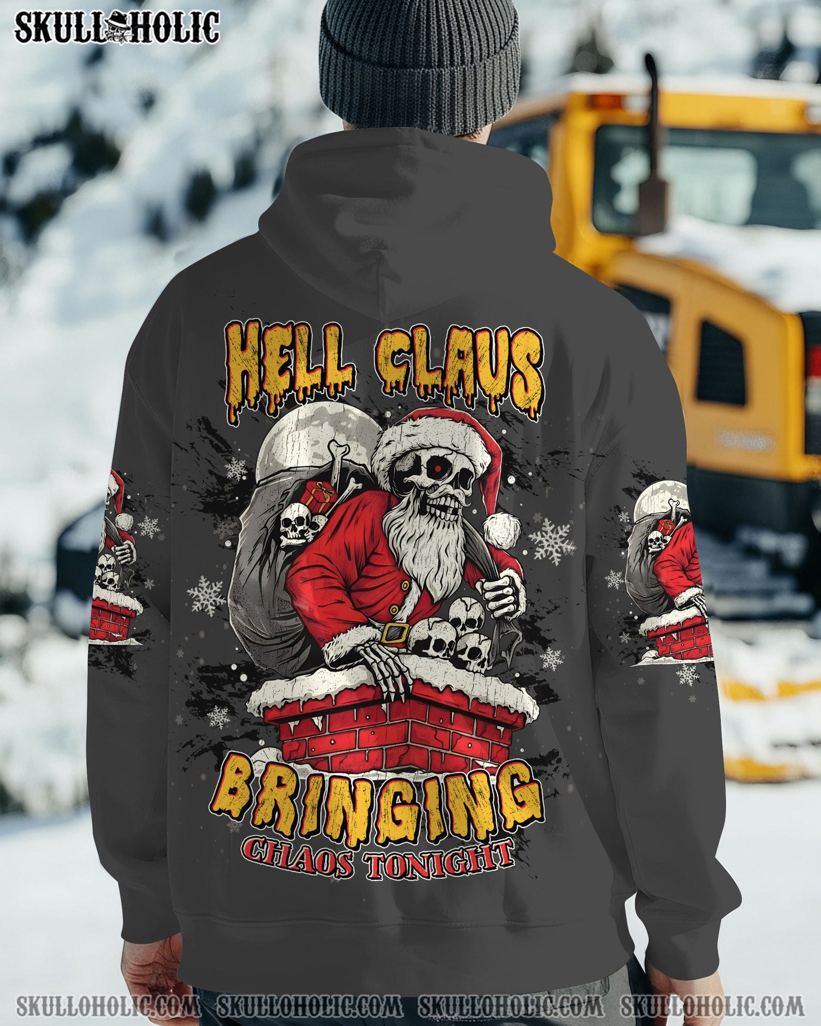 BLISSCORNERS HELL CLAUS SKULL CHRISTMAS ALL OVER PRINT