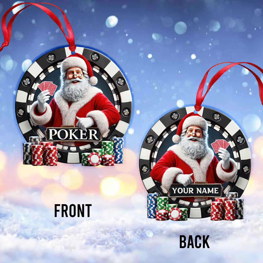 Blisscorners Custom Name Poker Ornament, Poker Christmas Gift2D Flat LM2111