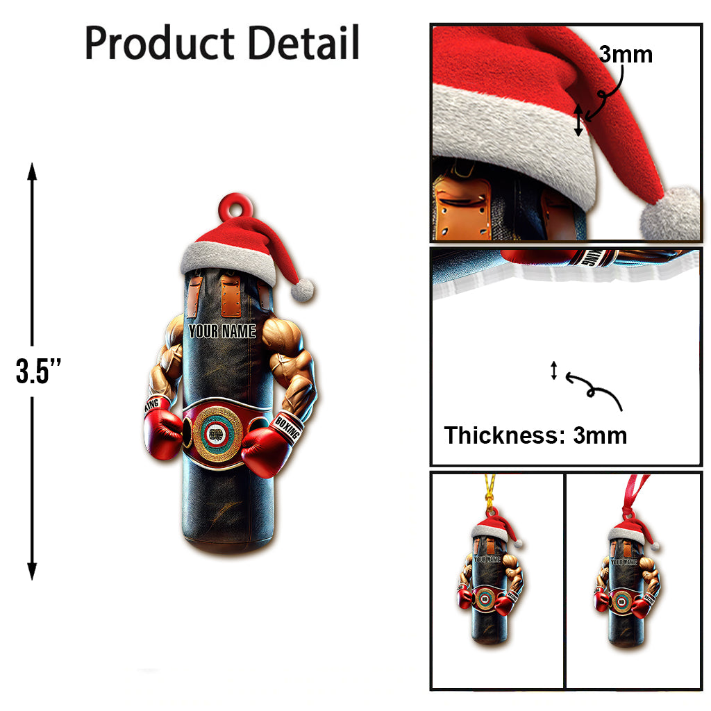 Blisscorners Custom Name Boxing Ornament, Christmas Gift for Boxing Loverss2D Flat LM2111